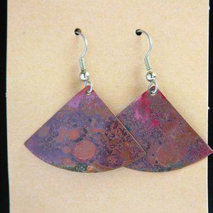 Distressed Copper Drop Earrings